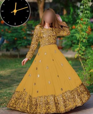 2 Pcs Women’s Stitched Shamoz Silk Zari Tilla Embroidered Maxi
