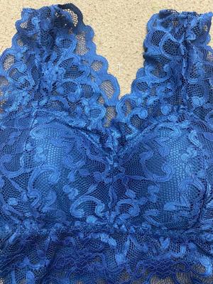 Jacquard Lace Work Pushup Padded Bra