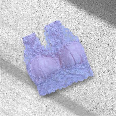 Jacquard Lace Work Pushup Padded Bra