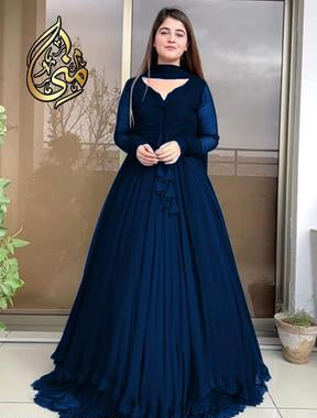 3 Pcs Women's Stitched Chiffon Plain Suit