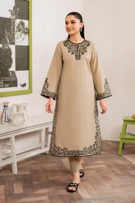3 Pcs Women's Unstitched Dhanak Embroidered Suit