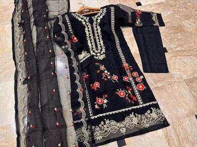Women’s Stitched Organza Embroidered Suit