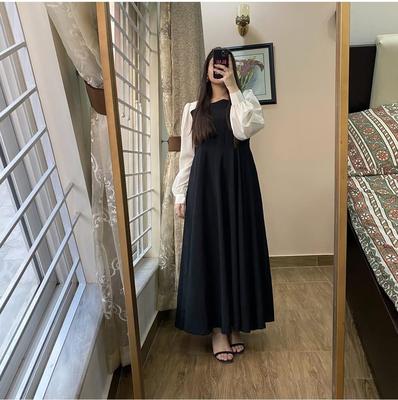 1 Pc Women's Stitched Georgette Plain Maxi
