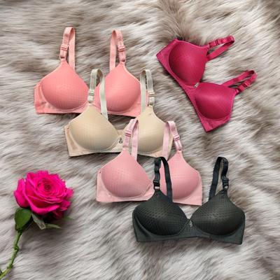 Silk Plain Comfortable And Lightweight Padded Bra (Random Color)