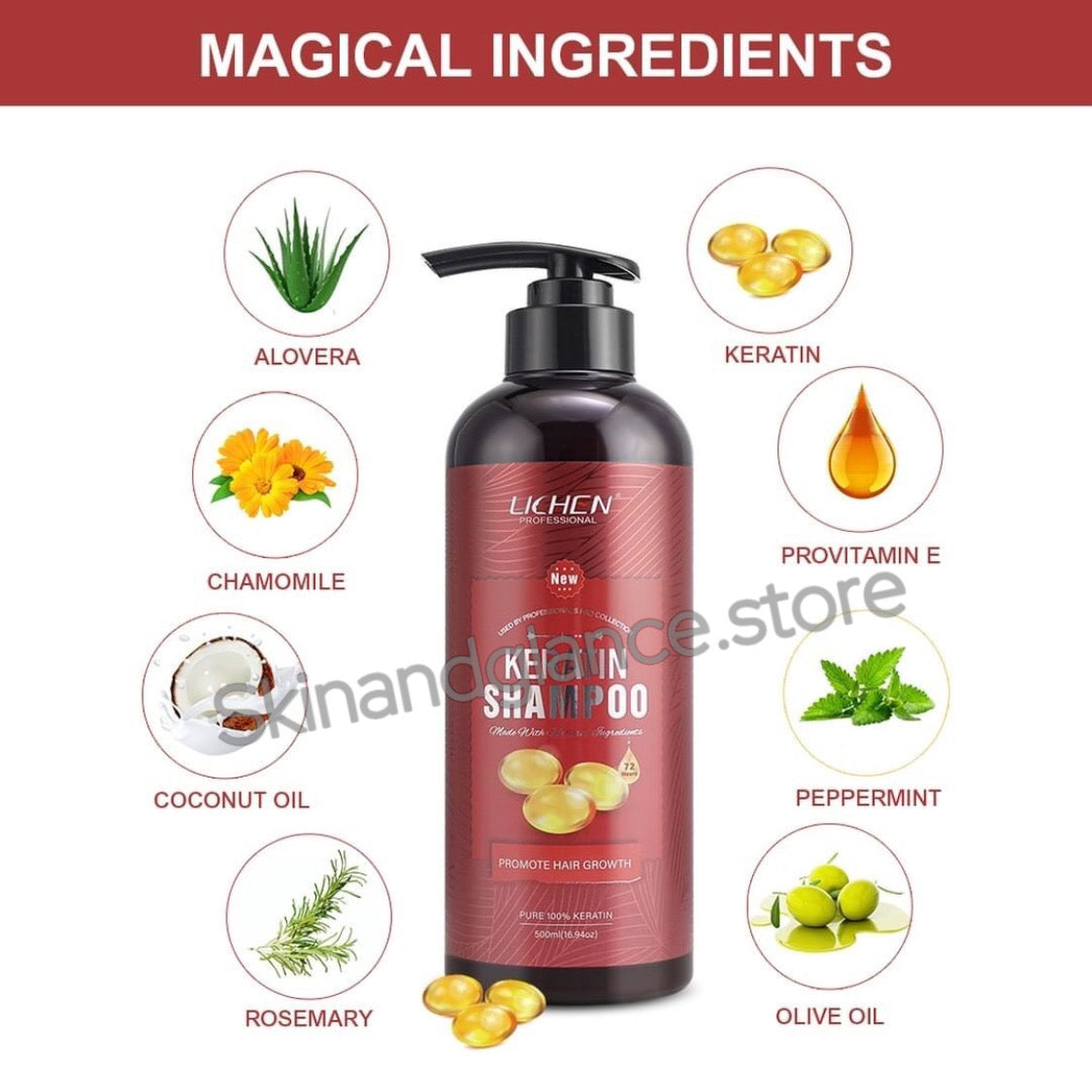 Lichen Keratin Enriched Shampoo 500ml – Sulfate And Paraben Free – Anti Frizz Treatment For Women And Men – Professional Salon Grade Repair Formula With Silk Protein For Dry, Frizzy Damaged And Color Treated Hair – Without Box
