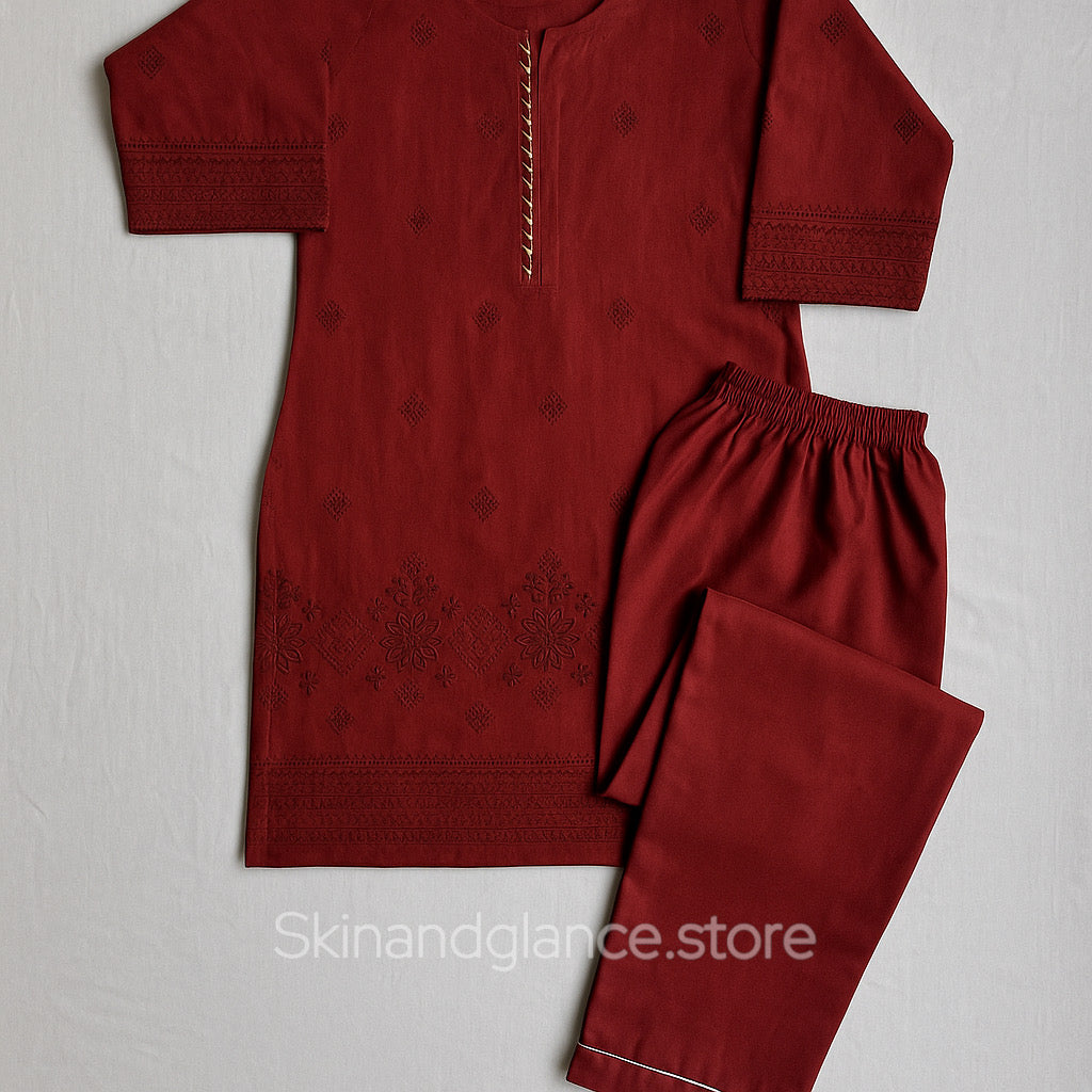 Deep maroon co-ord set