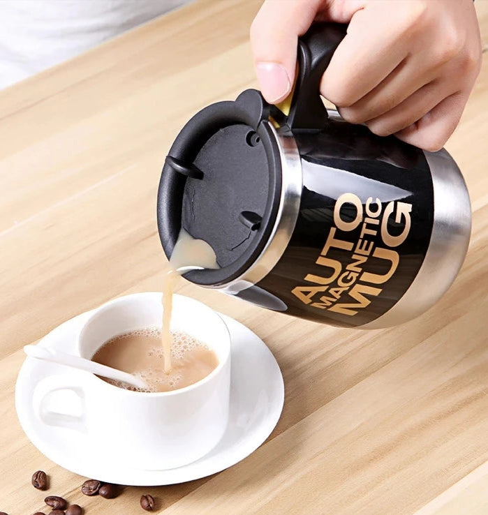 Auto Magnetic Mug 400ml Coffee Milk Mix Cups 304 Stainless Steel ( Battery Operated ) (random Color)