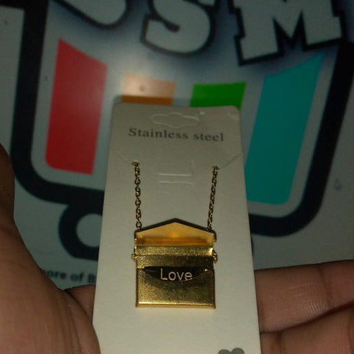 Love Letter Envelop Pendent For Girls – Golden Color