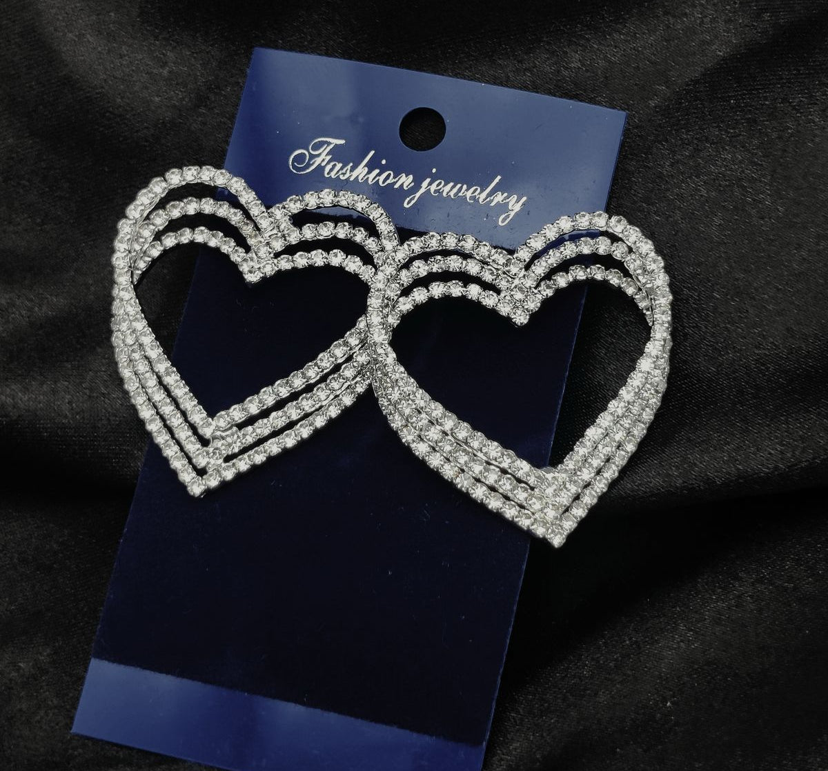 Imported Earrings In Multiple Design | Tarnish-free Diamond-shape, Heart Fringe, Long Heart Fringe, Radiant, Diamond Cascade Design Earrings| Luxury Look Artificial Earrings | Girls Earrings | Women Earrings ( Silver )