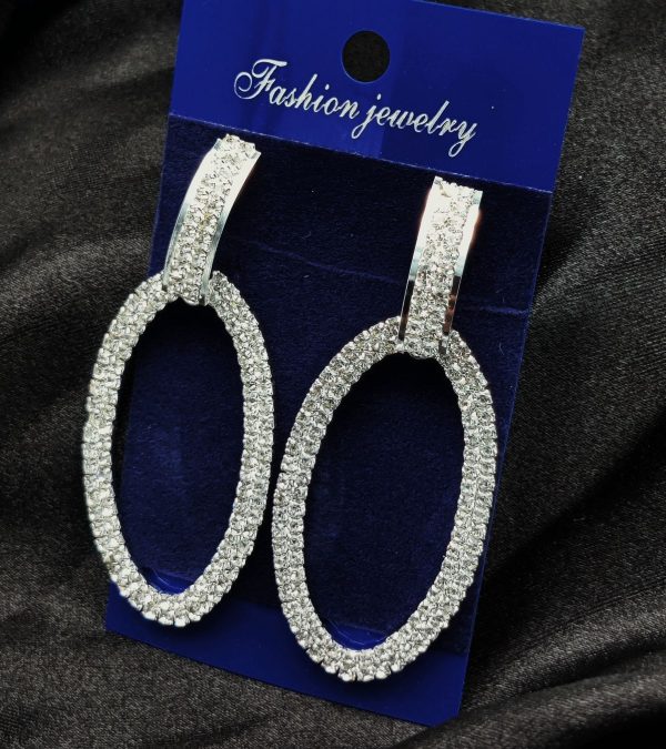 Imported Earrings In Multiple Design | Tarnish-free Diamond-shape, Heart Fringe, Long Heart Fringe, Radiant, Diamond Cascade Design Earrings| Luxury Look Artificial Earrings | Girls Earrings | Women Earrings ( Silver )