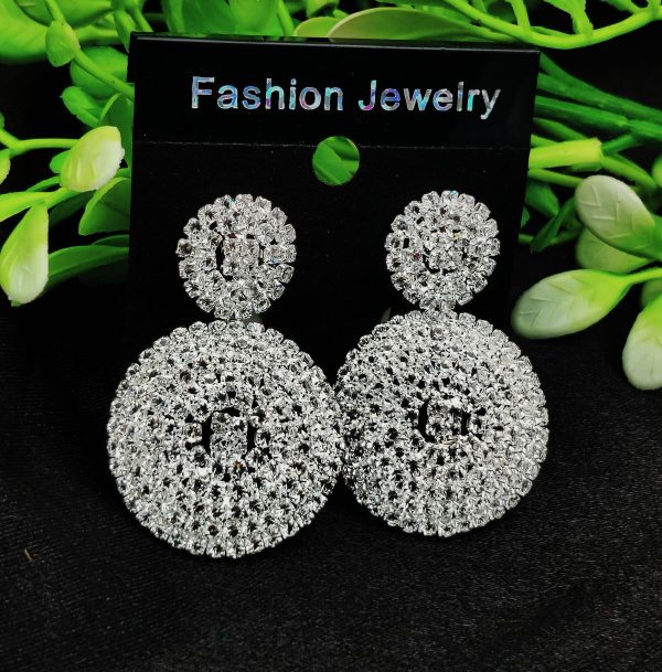 Imported Earrings In Multiple Design | Tarnish-free Diamond-shape, Heart Fringe, Long Heart Fringe, Radiant, Diamond Cascade Design Earrings| Luxury Look Artificial Earrings | Girls Earrings | Women Earrings ( Silver )