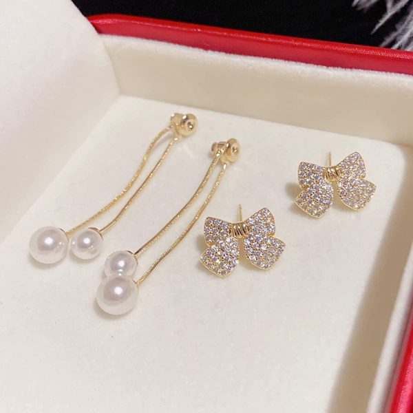 Elegant Bow Style Zircon Earings / Earring For Women