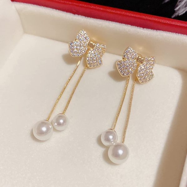 Elegant Bow Style Zircon Earings / Earring For Women