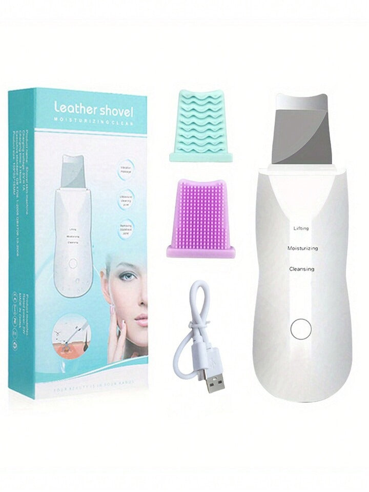 Rechargeable Ultrasonic Skin Scrubber – Deep Cleansing Facial Spatula & Blackhead Remover With Vibration & Peeling Modes