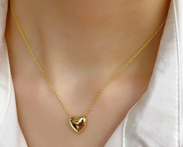 Stainless Steel Heart Shape Necklace | Love Heart Pendant Necklace