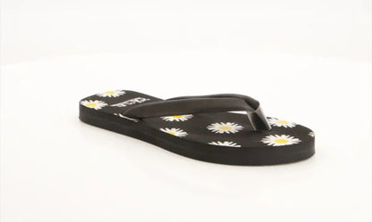 009 Ladies Flower Print Daisy Flip Flop Slippers For Girls & Womens (Random colors)