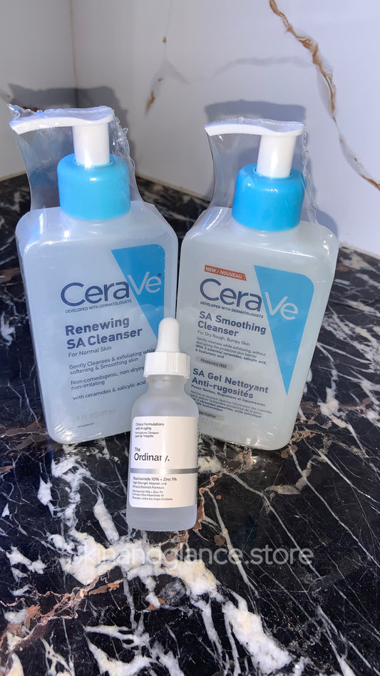 Deal Of 3 (Cerave Renewing SA Cleanser, CeraVe SA Smoothning Cleanser and The Ordinary Alpha Arbutin 2% + HA)