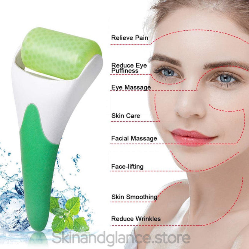 Ice Roller for Face &amp; Eye Puffiness Relief, Cold Gel Ice Face Roller Massager – Ice Roller Cool Roller For Face Eye Body Facial Shaping Anti Wrinkle Ice Roller Massager Smooth Skin ( Random Color )