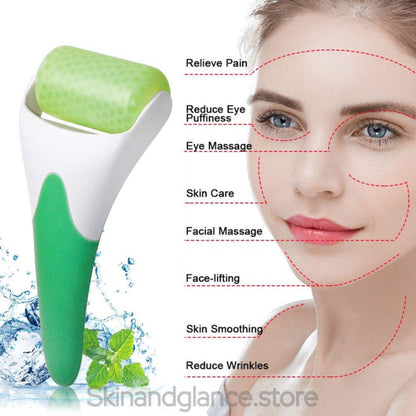 Ice Roller for Face &amp; Eye Puffiness Relief, Cold Gel Ice Face Roller Massager – Ice Roller Cool Roller For Face Eye Body Facial Shaping Anti Wrinkle Ice Roller Massager Smooth Skin ( Random Color )