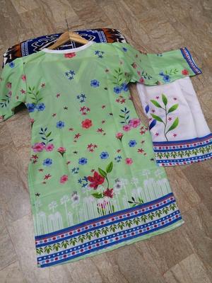 2 Pcs Women's Stitched Printed Co-Ord Set