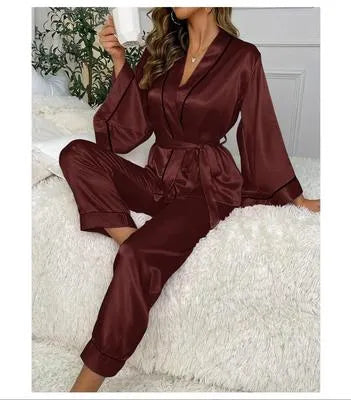 Luxurious Silk Night Suit - 2 Pcs in Elegant Blue | Women's Stitched Comfort