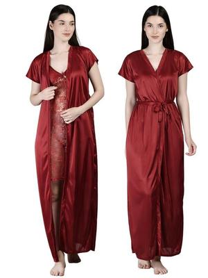 Comfortable Jersey Plain Nightwear Set - 1 Pcs in Blue