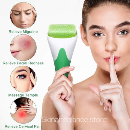 Ice Roller for Face &amp; Eye Puffiness Relief, Cold Gel Ice Face Roller Massager – Ice Roller Cool Roller For Face Eye Body Facial Shaping Anti Wrinkle Ice Roller Massager Smooth Skin ( Random Color )