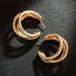 Punk Oval Hoop Earrings Metallic Geometric Ear Buckle Minimalist Style U-shaped Daily Life Earring Accessories For Women Round Piercing Jewelry