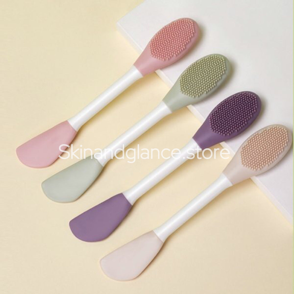 Combo Deal | Ice Roller Facial Massage | Silicone Cleansing Ice Lattice + Silicone Face Mask Brush Applicator (random Color)