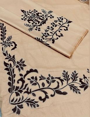 3 Pcs Women's Unstitched Dhanak Embroidered Suit