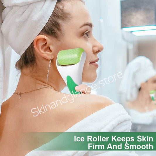 Ice Roller for Face &amp; Eye Puffiness Relief, Cold Gel Ice Face Roller Massager – Ice Roller Cool Roller For Face Eye Body Facial Shaping Anti Wrinkle Ice Roller Massager Smooth Skin ( Random Color )