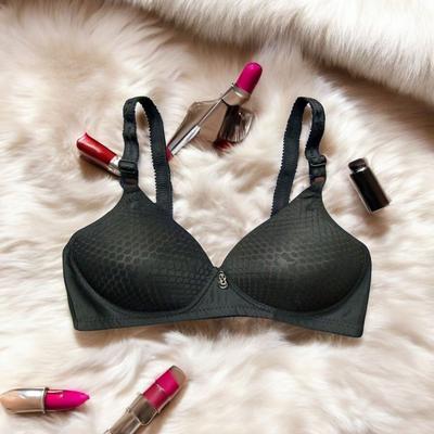 Silk Plain Comfortable And Lightweight Padded Bra (Random Color)