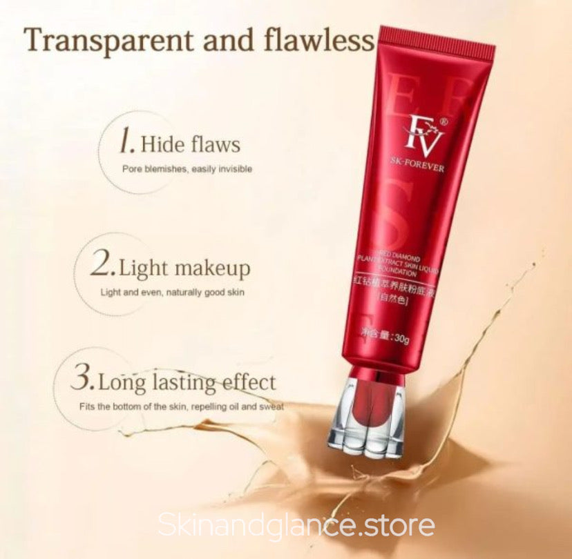 Fv Sk-forever Liquid Foundation – Lightweight Oil-control Formula With Peptides – Nourishing Ivory Shade Base Makeup (30g Tube)