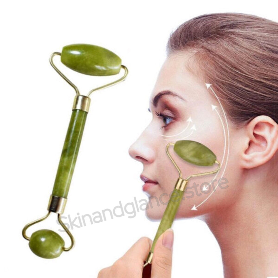 Flawless Jade Roller With Guasha (marble Stone) Stimulates Healthier Skin
