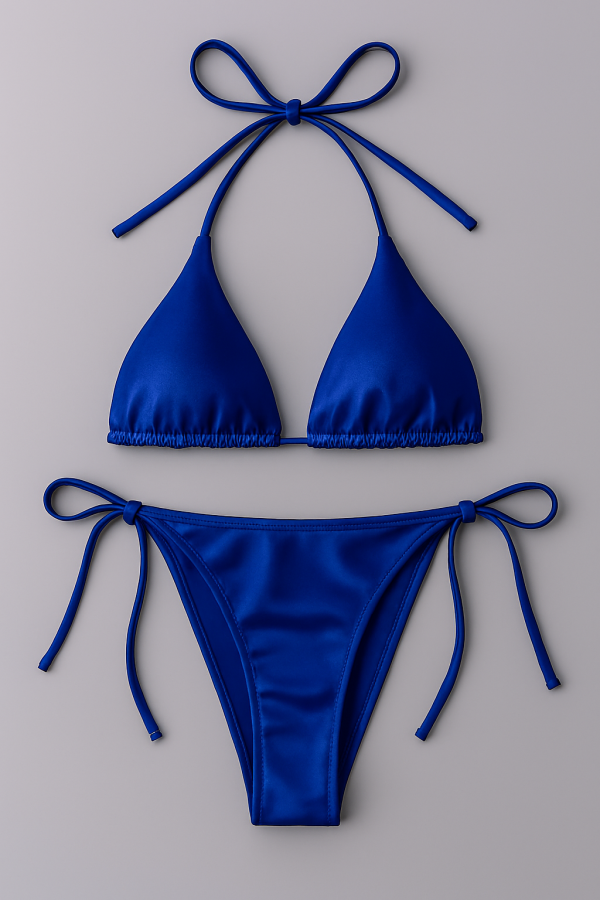 Women’s Bikini Set – Halter Neck Triangle Top & Adjustable Side-tie Bottom | Stylish Swimwear For Beach & Pool