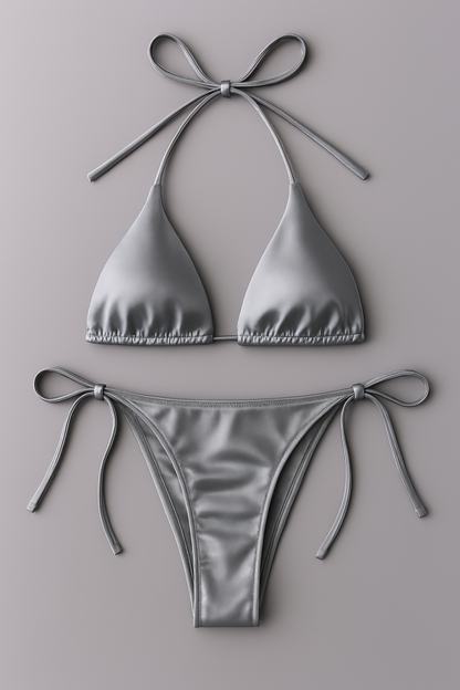 Women’s Bikini Set – Halter Neck Triangle Top & Adjustable Side-tie Bottom | Stylish Swimwear For Beach & Pool
