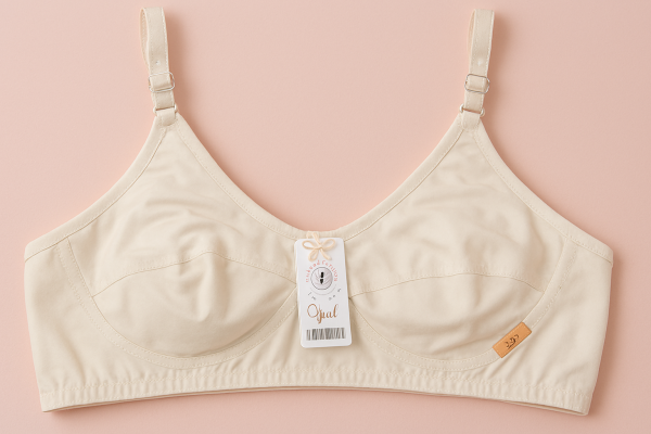 Jersey Soft Fabric Non-padded Bra For Women – Plain Comfortable & Lightweight Everyday Wear Lingerie In Beige, Available Sizes 32 To 42
