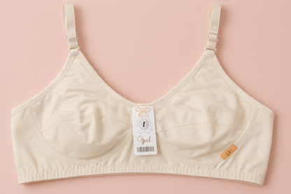 Jersey Soft Fabric Non-padded Bra For Women – Plain Comfortable & Lightweight Everyday Wear Lingerie In Beige, Available Sizes 32 To 42