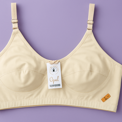 Jersey Soft Fabric Non-padded Bra For Women – Plain Comfortable & Lightweight Everyday Wear Lingerie In Beige, Available Sizes 32 To 42