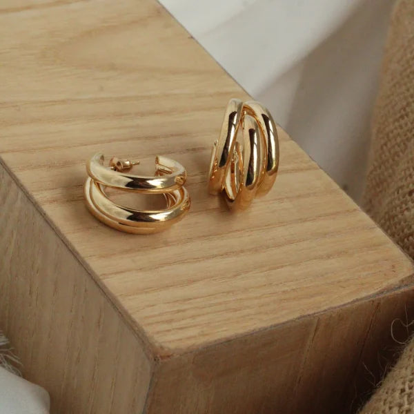 Punk Oval Hoop Earrings Metallic Geometric Ear Buckle Minimalist Style U-shaped Daily Life Earring Accessories For Women Round Piercing Jewelry