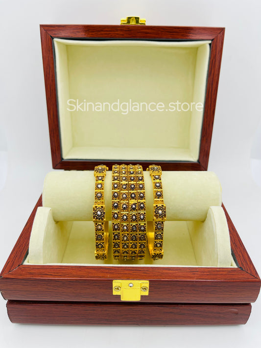 Exquisite 24K Gold-Plated Bangles – Handcrafted Elegance