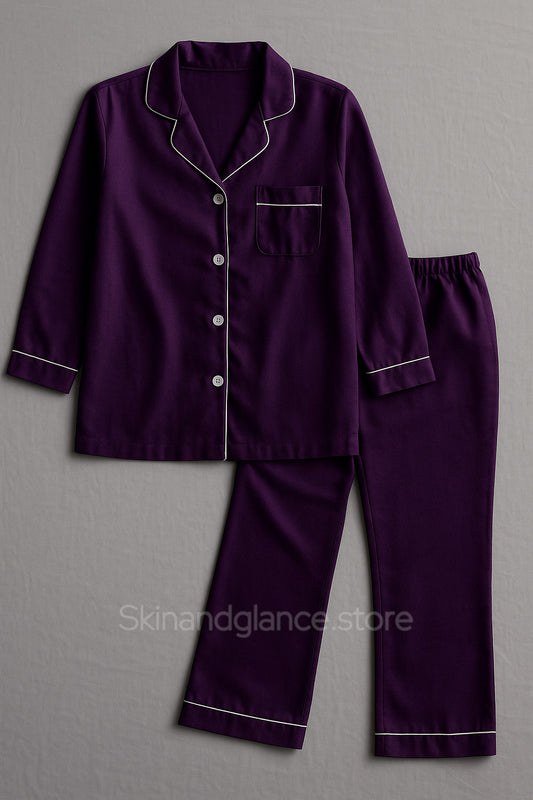 Elegant NIGHT plum pajama set