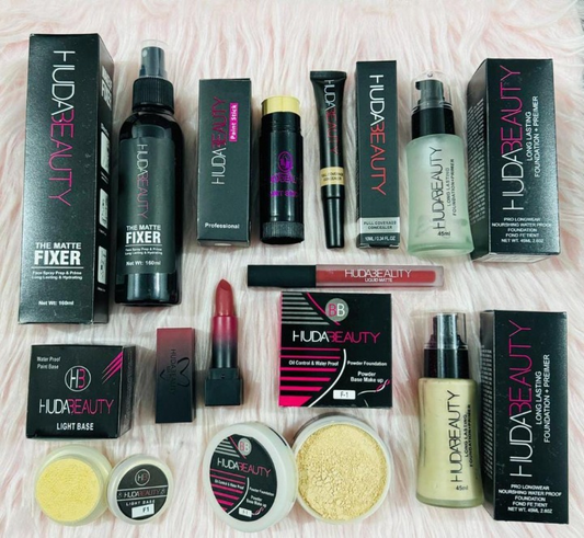 LIMITED TIME DEAL ( Huda Beauty Deal Pack Of 9 Best Deal For Girls (makeup Fixer , Stick Concealer ,primer , Lipstick)