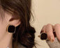 French Square Earrings Elegant Metallic Personalized Irregular Square Earrings Vintage Geometric Studs for Party Gifts Women’s Accessories Stylish