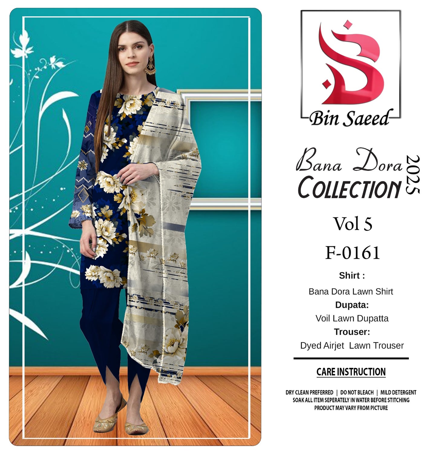 ✨ Binsaeed❤️ Bana Dora 3piece Unstitched Suit Summaer Lawn Collection