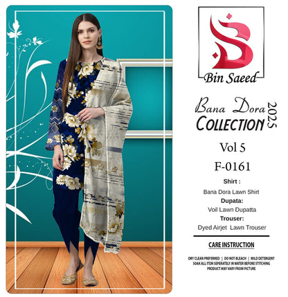 ✨ Binsaeed❤️ Bana Dora 3piece Unstitched Suit Summaer Lawn Collection