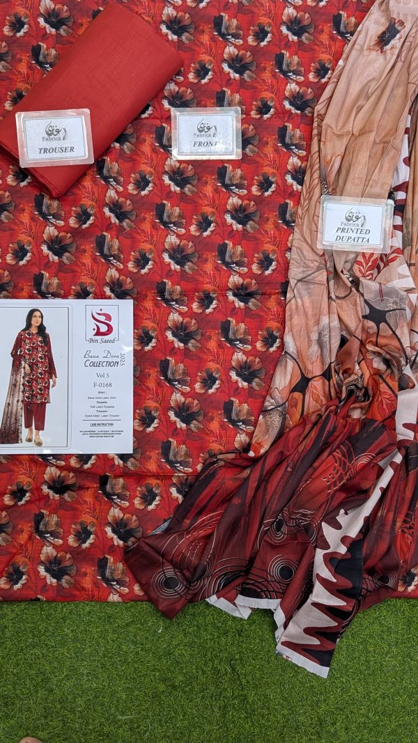 ✨ Binsaeed❤️ Bana Dora 3piece Unstitched Suit Summaer Lawn Collection