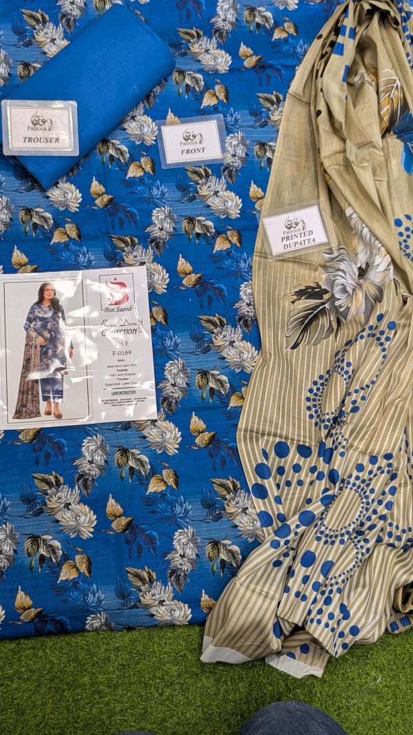✨ Binsaeed❤️ Bana Dora 3piece Unstitched Suit Summaer Lawn Collection