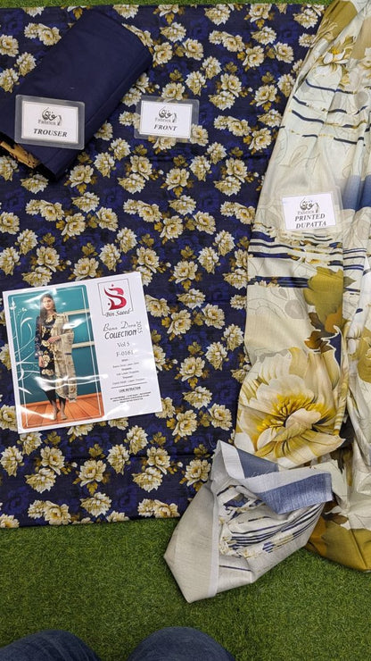 ✨ Binsaeed❤️ Bana Dora 3piece Unstitched Suit Summaer Lawn Collection