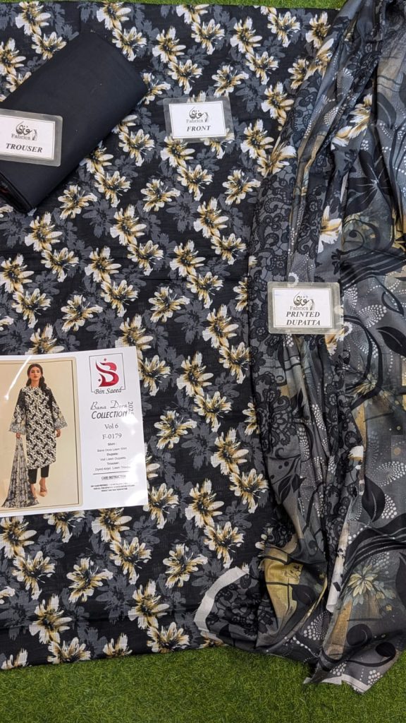✨ Binsaeed❤️ Bana Dora 3piece Unstitched Suit Summaer Lawn Collection